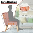 thumbnail image 4 of Patiojoy Ensemble de Fauteuil Ottoman Moderne, Fauteuil de Sofa Capitonné Courbé avec Rembourrage en Velours, Rose, 4 of 5