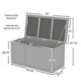 thumbnail image 4 of 67 Gallon Outdoor Wooden Deck Box Solid Wood Storage Box Seat & Table Top for Patio Furniture Cushions, Pool Toys & Garden Tools, 4 of 9
