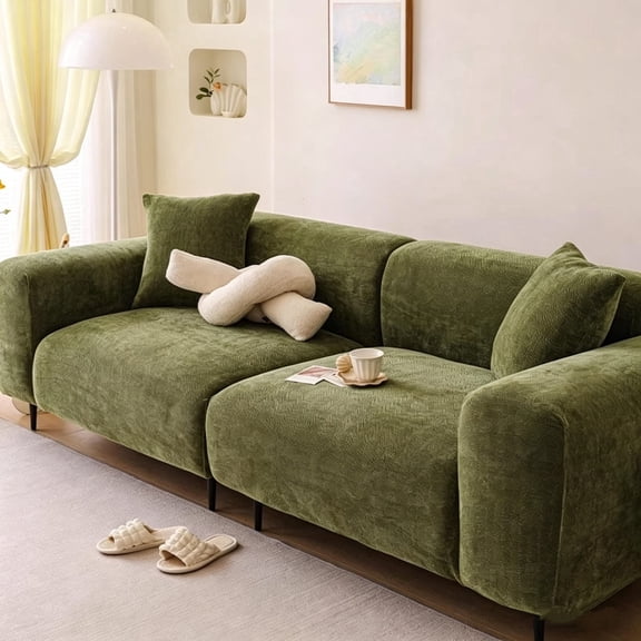 Soft Woven Sofa Cover With Stretch Elastic Fabric Pet Friendly Couch Slipcover Furniture Protector For Living Room Bedroom Home