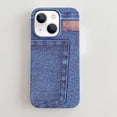 thumbnail image 4 of Compatible with iPhone 15 Plus Luminous Case Glow in The Dark Noctiluncent Fluorescent Case for Women Girly Slim Hard PC Soft Denim Texture Anti Slip Shockproof Light up Phone Cover, Blue, 4 of 7