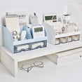 thumbnail image 2 of relayinert Makeup Organizer Open Wide Application Fluent Line Sundries Makeup Products Storage Box Desktop White 1Set, 2 of 6