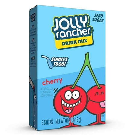Jolly Rancher Cherry Singles To Go Drink Mix, 6 CT (Pack of 8)
