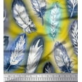 thumbnail image 1 of Soimoi polyester Crepe Fabric Leaves & Feather Printed Fabric 1 Yard 42 Inch Wide, 1 of 3