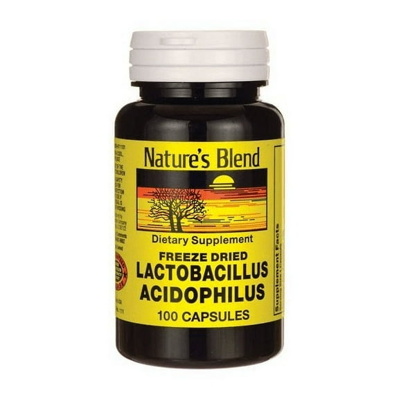 Freeze Dried Lactobacillus Acidophilus 100 CapsGluten Free By Natures Blend