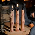 thumbnail image 6 of Skull Taper Candles Set - Halloween Candlesticks for Table Decor, Unscented Dripless Tapered Candles for Spooky Indoor Lighting & Centerpieces, 6 of 7