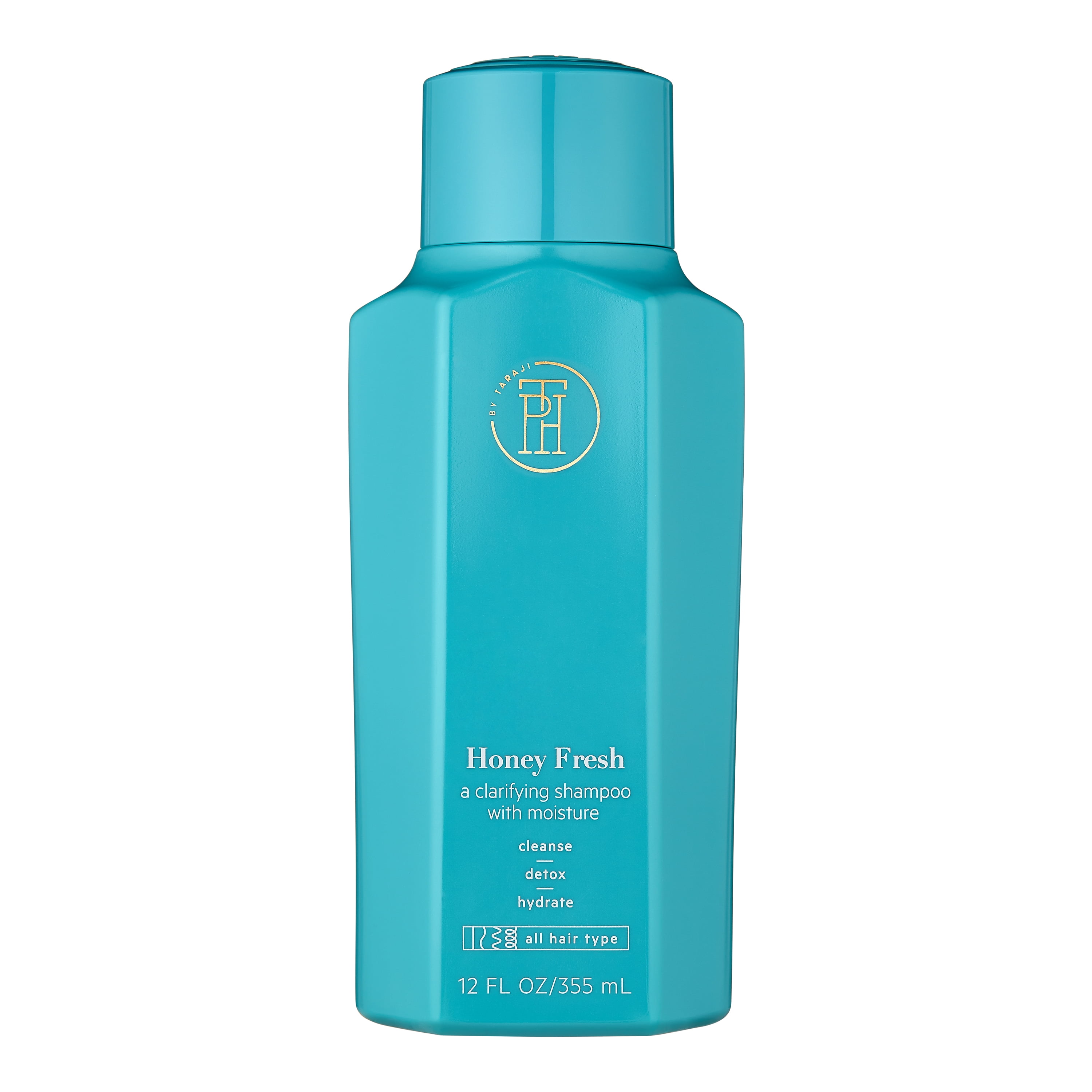 TPH BY TARAJI Honey Fresh Aloe Vera Clarifying Shampoo for Buildup & Oily Hair | Moisturizing & Hydrating | Honey & Willowbark | Sulfate Free & Vegan, 12 fl. oz.