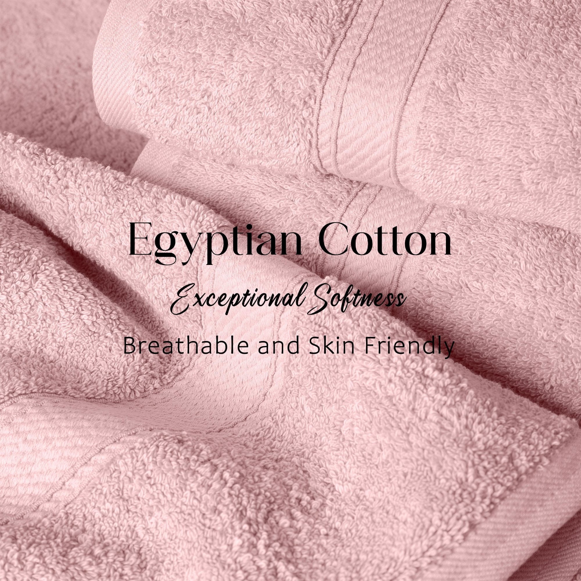 Superior Madeline Egyptian Cotton Ultra-Plush 12-Piece Towel Set, Tea Rose