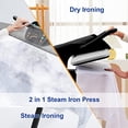 thumbnail image 2 of Plancha de vapor grande de 86 cm con pantalla táctil LED, 1800 W, 5 ajustes de tela, conversión de idioma e indicaciones de voz, con pulverizador y almohadilla de presión para uso doméstico y comerci, 2 of 5