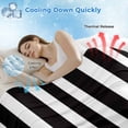 thumbnail image 3 of Black Striped Cooling Blanket, Lightweight Breathable Summer Throw Blanket with Double Sided Cold Effect,Modern Farmhouse Black White Stripes Picnic Beach Blankets Bed Sheet for Hot Sleepers 30"x40", 3 of 8