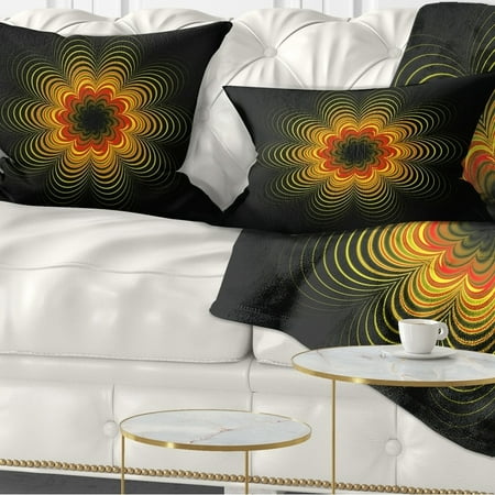 Design Art Designart Psychedelic Yellow Fractal Flower Floral