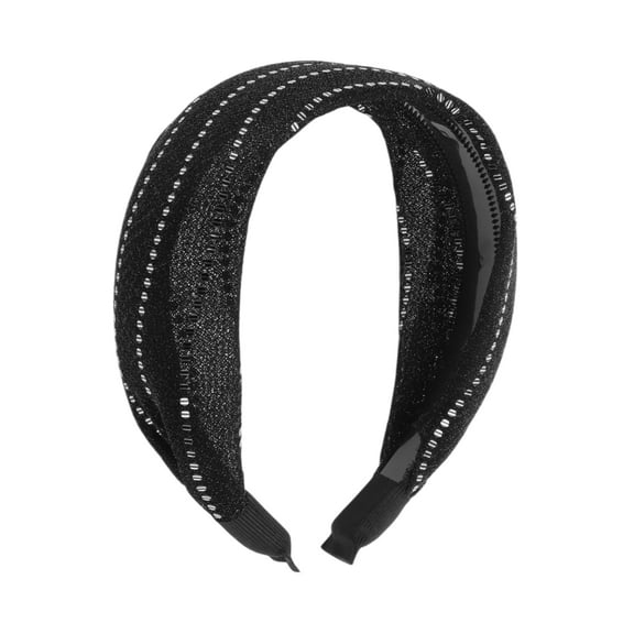 Unique Bargains 1 Pc Sequins Wide Headbands for Women Black