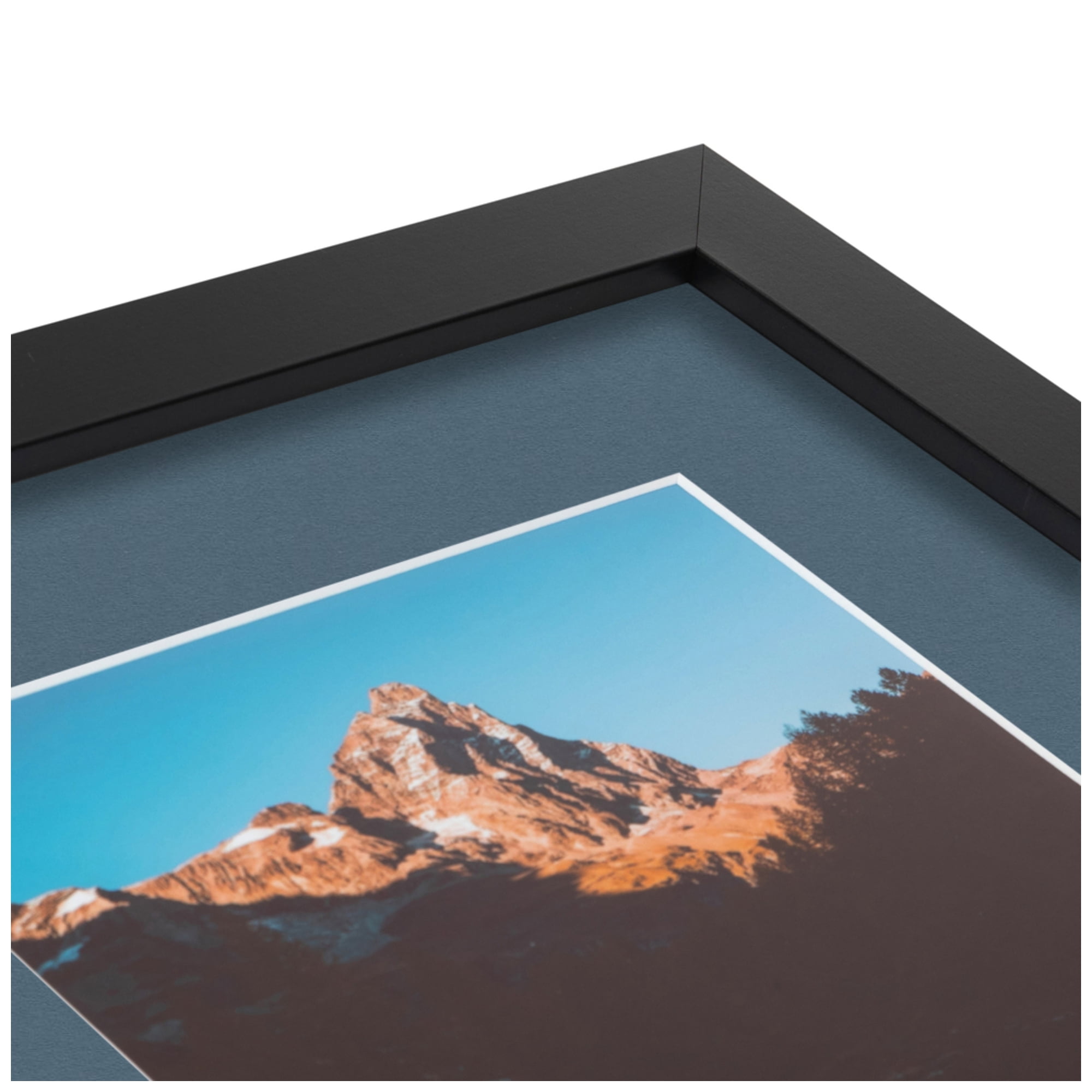 ArtToFrames Collage Photo Picture Frame with 1 - 8x10, 5x7" Openings, Framed in Black with Dutch Blue and Black Mats (CDM-3926-190)