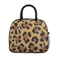 thumbnail image 2 of Insulated Lunch Bag for Women, Floral Print Oxford Fabric Lunch Box, Leakproof Thermal Cooler Tote for Work, School & Picnic, Leopard Animal Print, 2 of 5