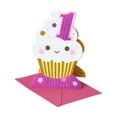 thumbnail image 3 of American Greetings Cupcake 1st Birthday Card For Her with Glitter, 3 of 4
