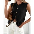 thumbnail image 6 of BTFBM Sweater Vest Women Casual Crewneck Loose Button Down Knit Sleeveless Cardigan Spring Clothes Summer Vest Tops, 6 of 8