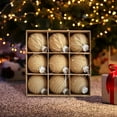 thumbnail image 3 of Champagne Gold 3.14" Christmas Ball Ornaments Set, 9 Pcs Shatterproof Hanging Balls for Xmas Birthday Halloween Holiday Wedding Decorations, 3 of 5