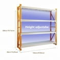 thumbnail image 5 of Welfiya 60"W Garage Shelving,4-Tier Heavy Duty Storage Shelves Unit with Adjustable Metal Shelf for Warehouse,Basement,Workshop,4500LBS,60"W x 20"D x 79"H,White&Yellow, 5 of 6