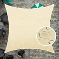 thumbnail image 4 of ColourTreeUSA  Square Waterproof Sun Shade Sail HDPE Mesh Fabric Screen Canopy UV Block 220 GSM 14' x 14' - Grey, 4 of 5