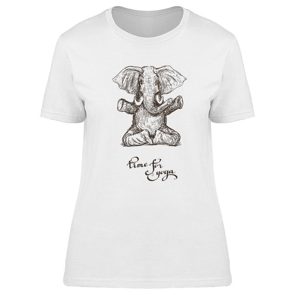 Elephant Doing Yoga Design T-Shirt Women -Image by Shutterstock, Female XX-Large