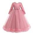 thumbnail image 1 of RXMEKW Robe à Manches Longues, Robe Décontractée à Col Rond Uni pour Filles pour le Printemps et l'Été, avec Manches Volantes, 1 of 6
