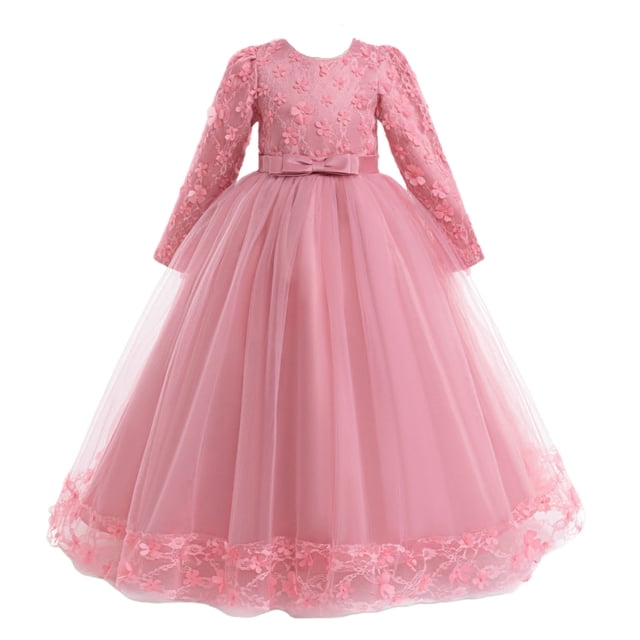 RXMEKW Robe à Manches Longues, Robe Décontractée à Col Rond Uni pour Filles pour le Printemps et l'Été, avec Manches Volantes
