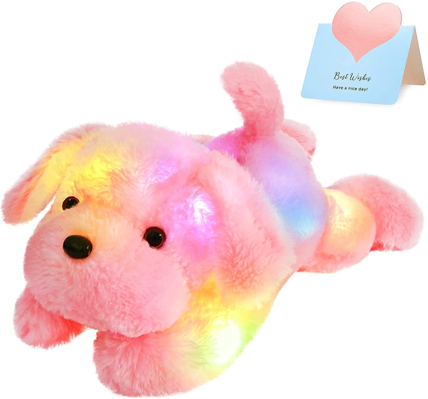 20" Light up Puppy Stuffed Animal,Creative Night Light Lovely LED Dog