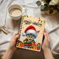 thumbnail image 3 of Merry Christmas Santa Devon Rex Scarf Twinkling Lights Xmas Holiday Spiral Bound Journal Cat Lover Kitten Owner Gifts 5x7in Spiral Notebook - 00022, 3 of 5