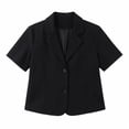 thumbnail image 4 of GigrtiJin Button Down Suit Jacket for Womens Short Sleeve Cropped Collared Suit Jacket Dressy Casual Work Going Out Suit Jacket, 4 of 5