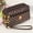 Brown, variant on Large Capacity Canvas Wallet for Women Round Dot Coin Cash Pocket Purse with Zippers