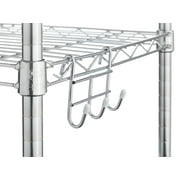 HSS Steel Wire Shelf Add-on 3-Hooks, Chrome, 4-Pack, Capacity 2 lbs Hardware