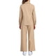 thumbnail image 3 of Conjunto de lino de 2 piezas para mujer INSPIRE CHIC, camisa de botones y pantalones de pierna ancha con cordón, atuendo casual XL caqui, 3 of 6