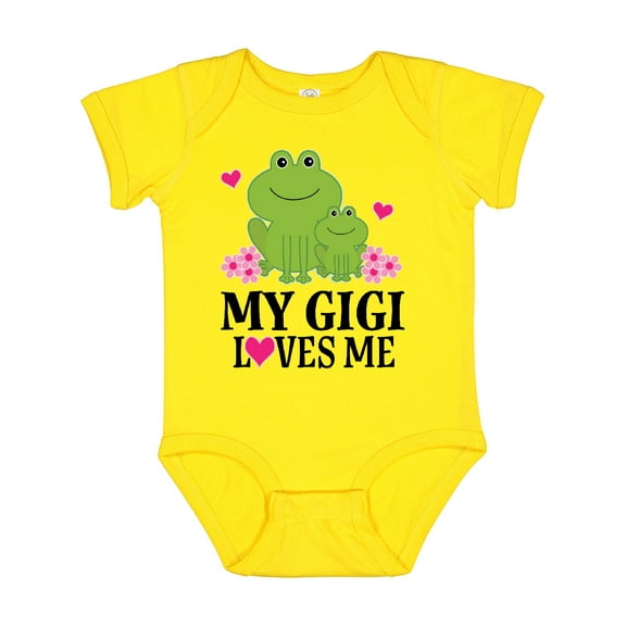 Inktastic Gigi Loves Me Grandchild Frog Girls Baby Bodysuit