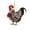 F, variant on Christmas Chicken Ornament, 3.15 in 2D Acrylic Hanging Decoration with Assorted Styles, for Christmas Tree, Mantel, Window, Home Decor