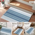 thumbnail image 5 of Blue Ombre Stripe Bathroom Mats 2x3 FT, Non Slip Small Kitchen Mat, Farmhouse Striped Gradient Washable Soft Backed Front Door Throw Rugs Non-Shedding Indoor Outdoor Doormat for Entryway Sink, 5 of 8