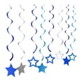 thumbnail image 2 of Hanging Decorations, Hanging SilverforGraduation Wedding Decorations, Silver Star Spiral Ornaments, Includes 8 Stars, 80CM Length, Silver Star Hanging DecorforGraduation, Spiral Star, 2 of 9