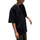thumbnail image 4 of Hombres Camiseta Tela De Gamuza Manga Corta Top Suelto Verano Niños Top Impresión De Letras Estilo Retro Negro XL, 4 of 8