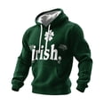 thumbnail image 1 of Ceisia Men's St. Patrick's Day Graphic Hoodie Casual Pullover | Vintage Typography "Irish" Clover Dark Green Relaxed Hooded Top Gifts, 1 of 2