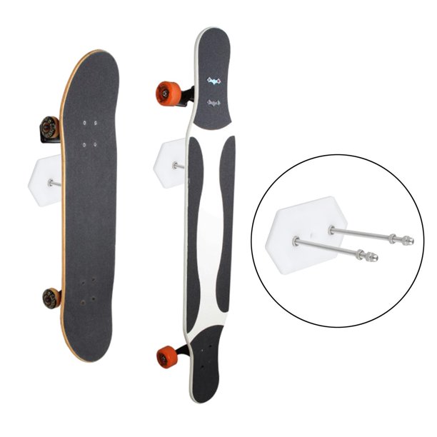 Soporte de pared para monopatín, gancho vertical, Longboard, esquí, tablas de surf, cubiertas, exhibición, sala de estar, soporte de pared para el hog Blanco 1PC Macarena estante de exhibición del monopatín
