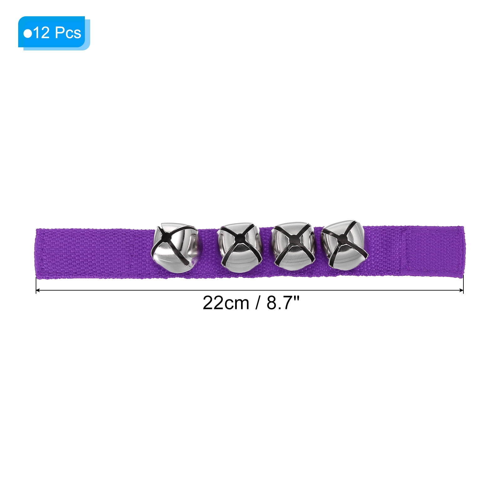 12pcs Wrist Bells, Jingle Bells Ankle Bells Percussion Instruments Musical Rhythm for Party Christmas, Purple