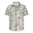 thumbnail image 6 of QIUOMBBP Button Down Shirts for Men Short Sleeve Leaf Printed Casual Tees Loose Stretchy Summer Hawaiian Tshirts Green M, 6 of 6