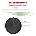 thumbnail image 4 of KitchenAid Enameled Cast Iron Skillet with Helper Handle and Pour Spouts, 12-Inch, Pistachio, 4 of 4