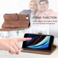 thumbnail image 3 of for iPhone 7 / 8 / SE 2022 & 2020 Case for Women,Cute Wallet Case with Zipper Pocket Purse Flower Embossed PU Leather Card Slots Wrist Strap Flip Folio Protective Phone Cover, Brown, 3 of 7
