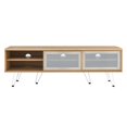 thumbnail image 5 of Media TV Stand Console Table, Brown Oak, Wood, Industrial Living Room Lounge Cafe Lobby Hospitality Restaurant, Modern Contemporary HB34521, 5 of 8