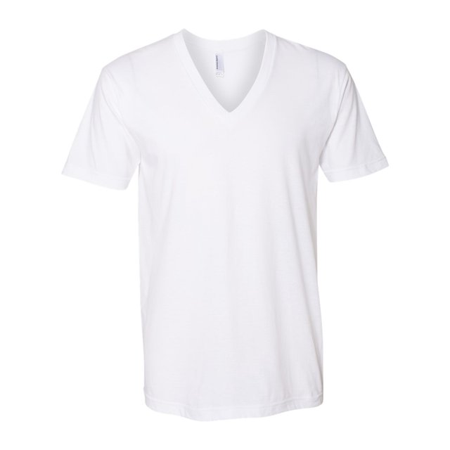 American Apparel Fine Jersey V-Neck Tee, XXS, White