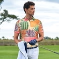 thumbnail image 3 of Pofeuu Succulent And Cactus Print Men's Loose Fit Midweight Short-Sleeve Pocket Polo-XX-Large, 3 of 6