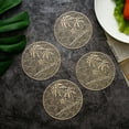 thumbnail image 4 of Happy date 4Pcs Cup Pad Wear resistant Exquisite Workmanship Hollow PVC Placemat Round Pad for Home, 4 of 8