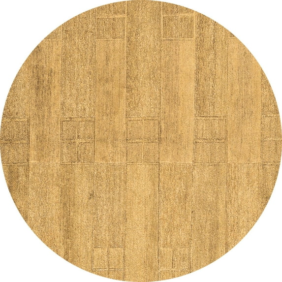 Ahgly Company Indoor Round Solid Brown Modern Area Rugs, 3' Round