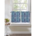 thumbnail image 4 of Vintage Morocco 2 Panel Kitchen Curtains for Small Windows, Traditional Tribal Abstract Geometric Blue Bathroom Tier Curtain, Short Window Treatment for Bedroom/Living Room 55"x24", 4 of 6