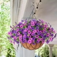 thumbnail image 5 of Full Assembled Set of Hanging Basket Cone Artificial Morning Glory Flowers for Outdoor Decoration, 5 of 6