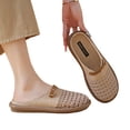 thumbnail image 5 of NexTorq Women's Breathable Linen Mesh Closed Toe Mules, Hollow Out Summer Clogs, Lightweight Casual Slip On Shoes with Adjustable Metal Buckle, Khaki, 35, 5 of 5